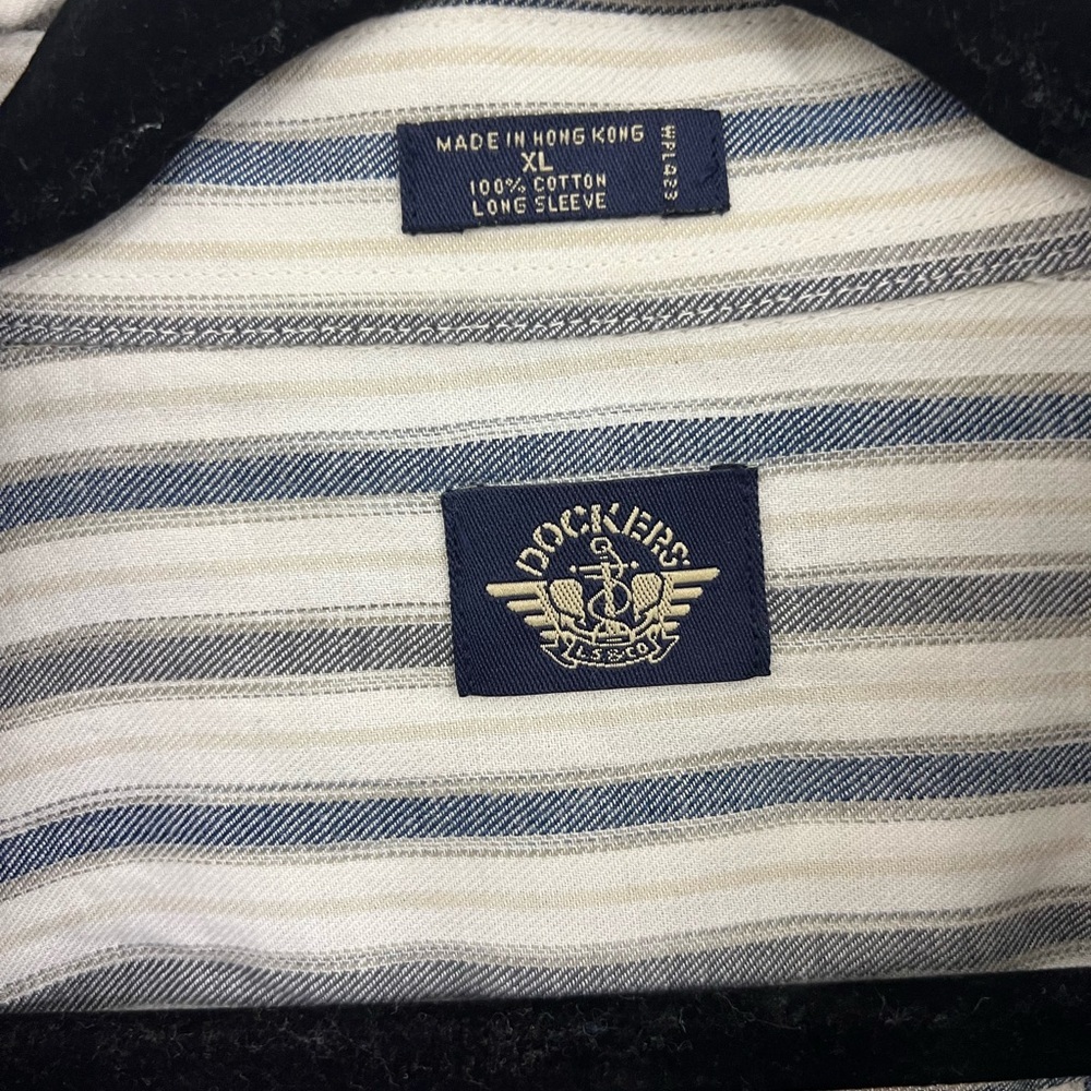 Dockers Men's Black and White Striped Shirt - Picture 3 of 5